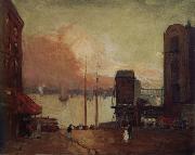Robert Henri Cumulus Clouds,East River oil painting on canvas
